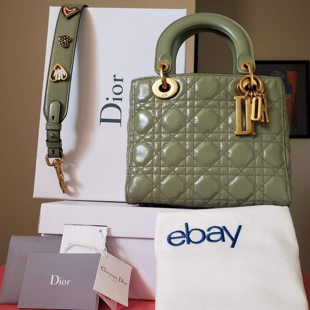 Lady Dior mydiorabc jade green . small bag